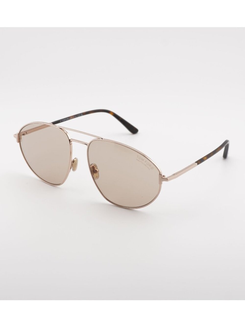 Tom Ford Ken FT1095 28E Sunglasses Gold Aviator Frame, Brown Lenses